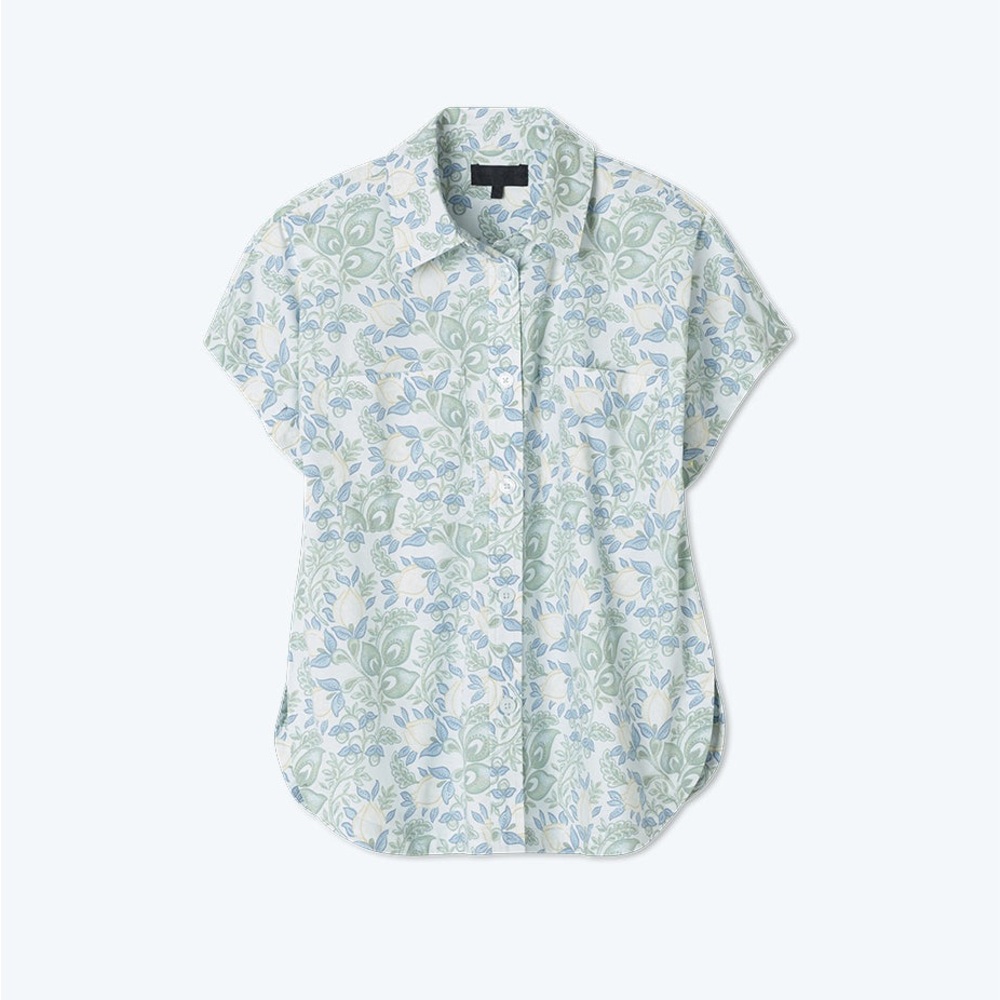 Summersalt Poolside Poplin Button-Down Shirt In Secret Garden Women’s Sz L Top - Picture 4 of 15